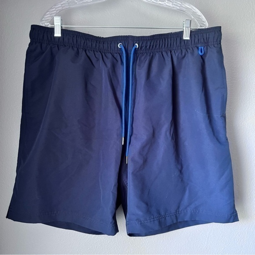 Lands End men’s size XL navy blue swim trunks